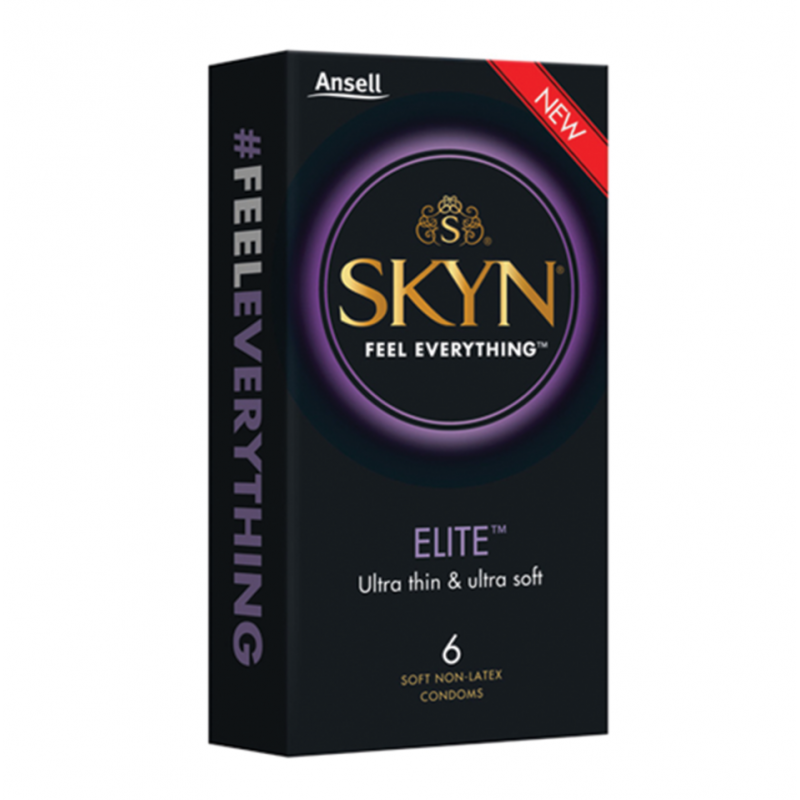 SKYN Elite Ultra Thin and Soft Condoms 6 Pack - Rubber / Latex Free